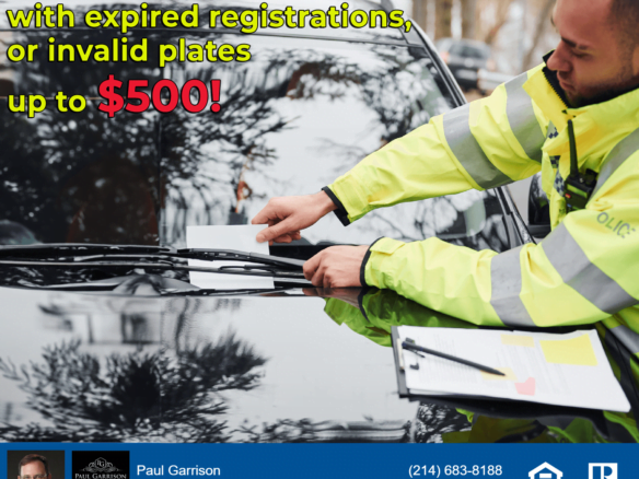 Dallas to fine parked vehicles with expired registrations, or invalid plates up to $500!