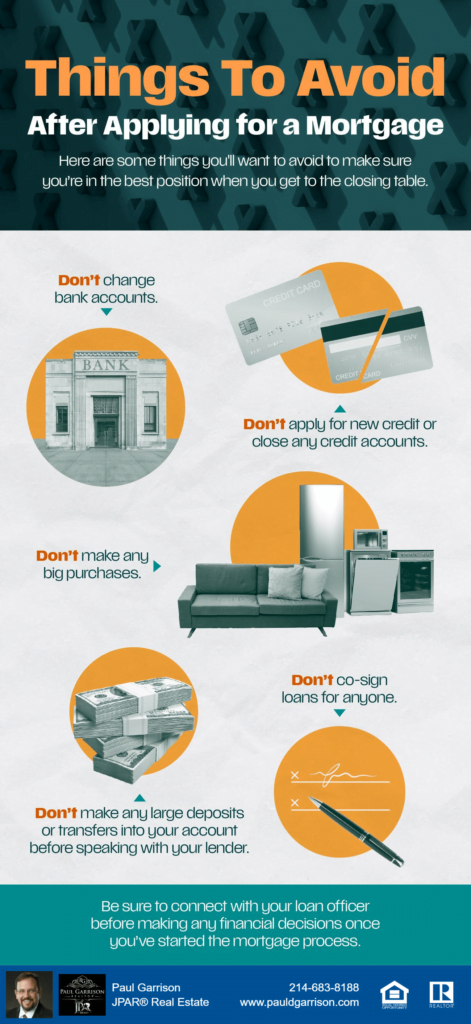 Things To Avoid After Applying for a Mortgage [INFOGRAPHIC]