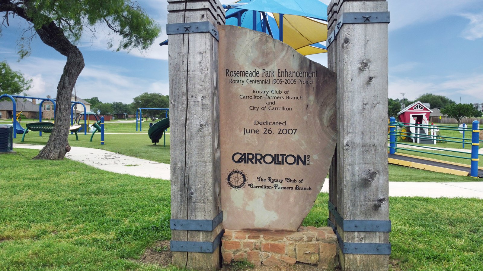 DCIM100MEDIADJI_0524.JPG Rosemeade Park featuring lighted athletic fields, inclusive playground, and shaded picnic areas near 1613 Saint James Drive.